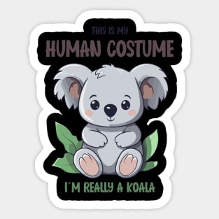 Cute Koala Halloween T-Shirt | This is My Human Costume Tee | Funny Wildlife Lovers Season Outfit | Adorable Gift Idea Sticker